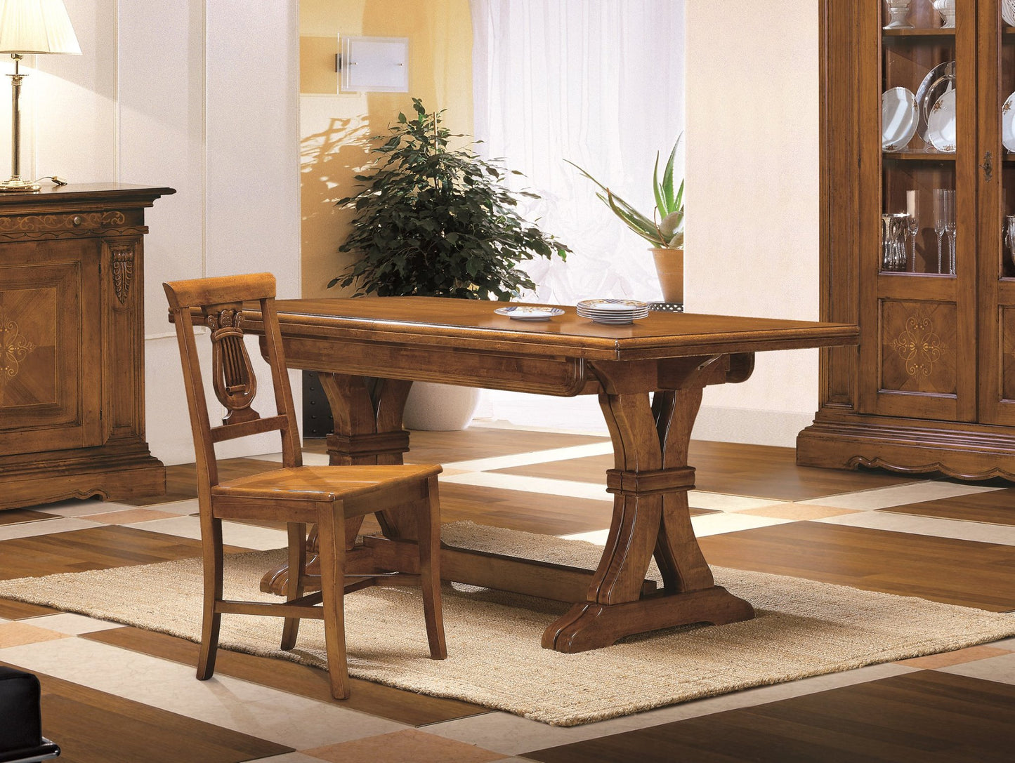 Vetrina Foglia Bassano Legno Classico