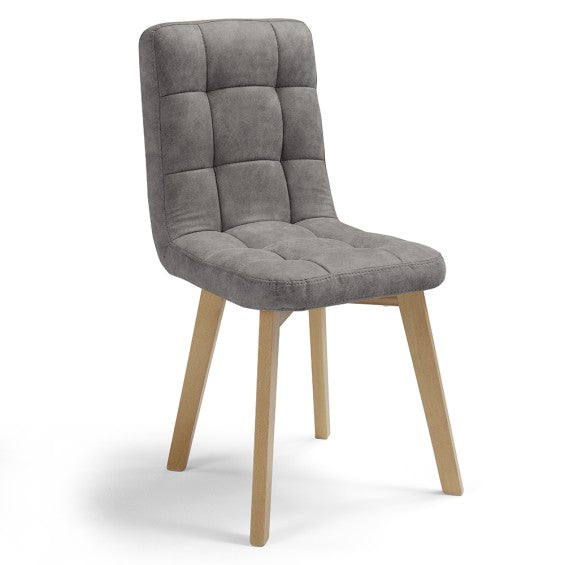 Sedia Lory con gambe in legno - Grigio