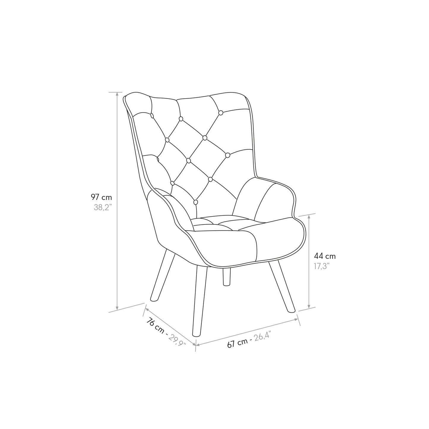 poltroncina Patchwork con pouf scandinavo Giorgia