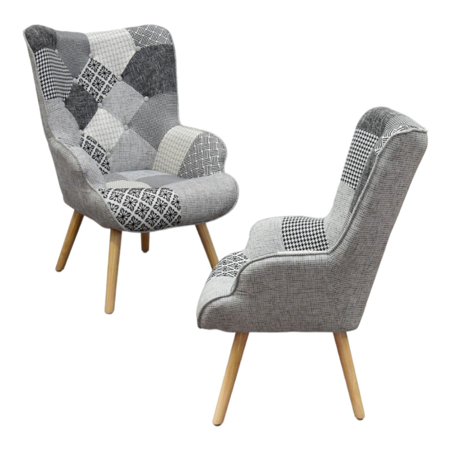 Poltroncina Patchwork scandinavo Giorgia senza pouf