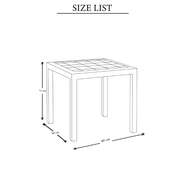 Tavolo da esterno in Resina Quadrato rattan sintetico