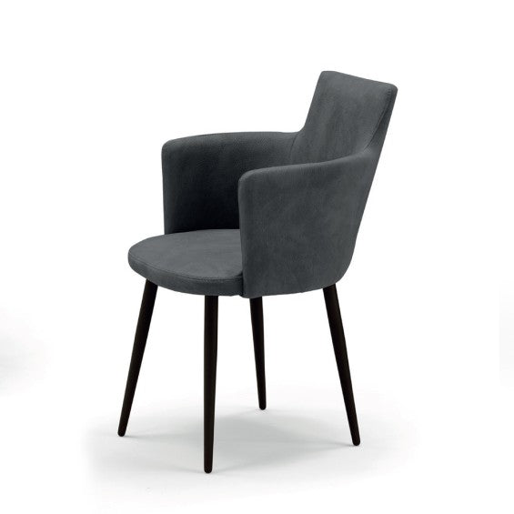 Sedia Ilary con gambe in metallo - Grigio Topo