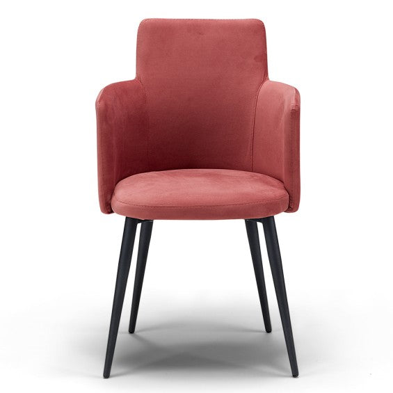 Sedia Ilary con gambe in metallo - Rosso Vintage