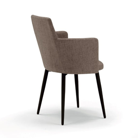 Sedia Ilary con gambe in metallo - Tortora