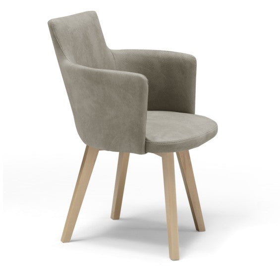 Sedia Ilary con gambe in legno - Light Grey
