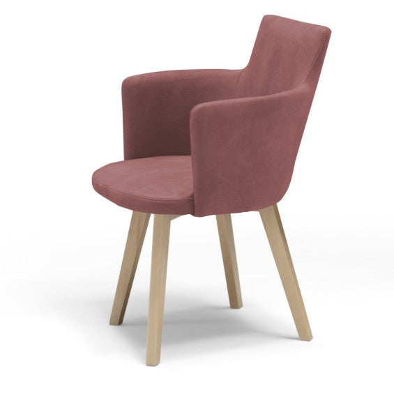 Sedia Ilary con gambe in legno - Rosso Vintage