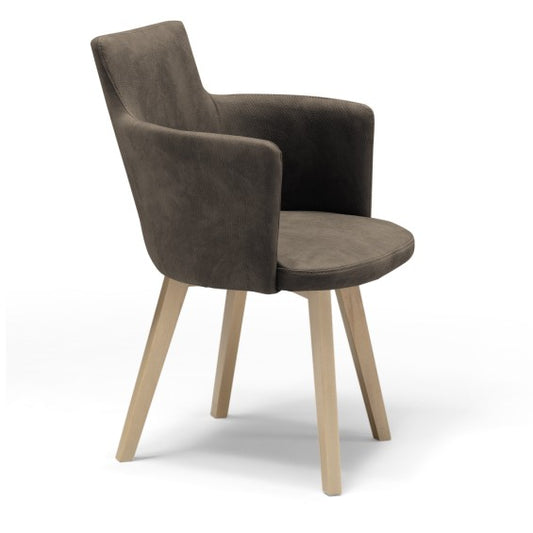 Sedia Ilary con gambe in legno - Tortora