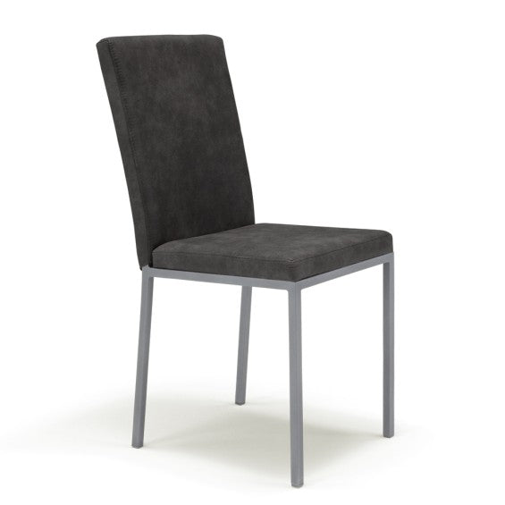 Sedia Licya soft touch - Moka Bufalo - gambe silver