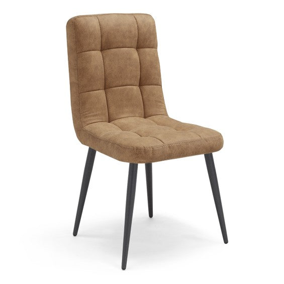 Sedia Lory con gambe in metallo - Brandy Invecchiato