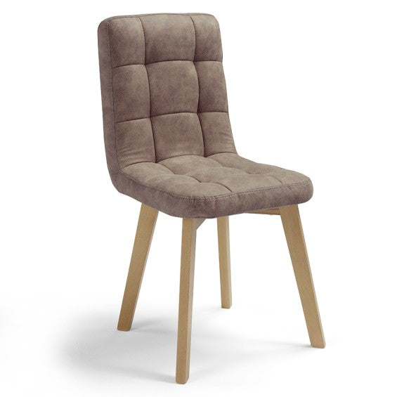 Sedia Lory con gambe in legno - Moka Vintage